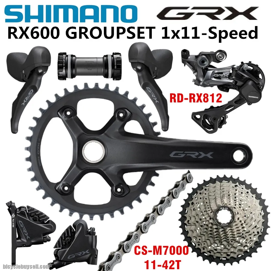 Shimano GRX RX600 RX810 1x11 Speed RX810 Groupset Mechanical Groupset 170/172.5 30/32/34/40/42T
