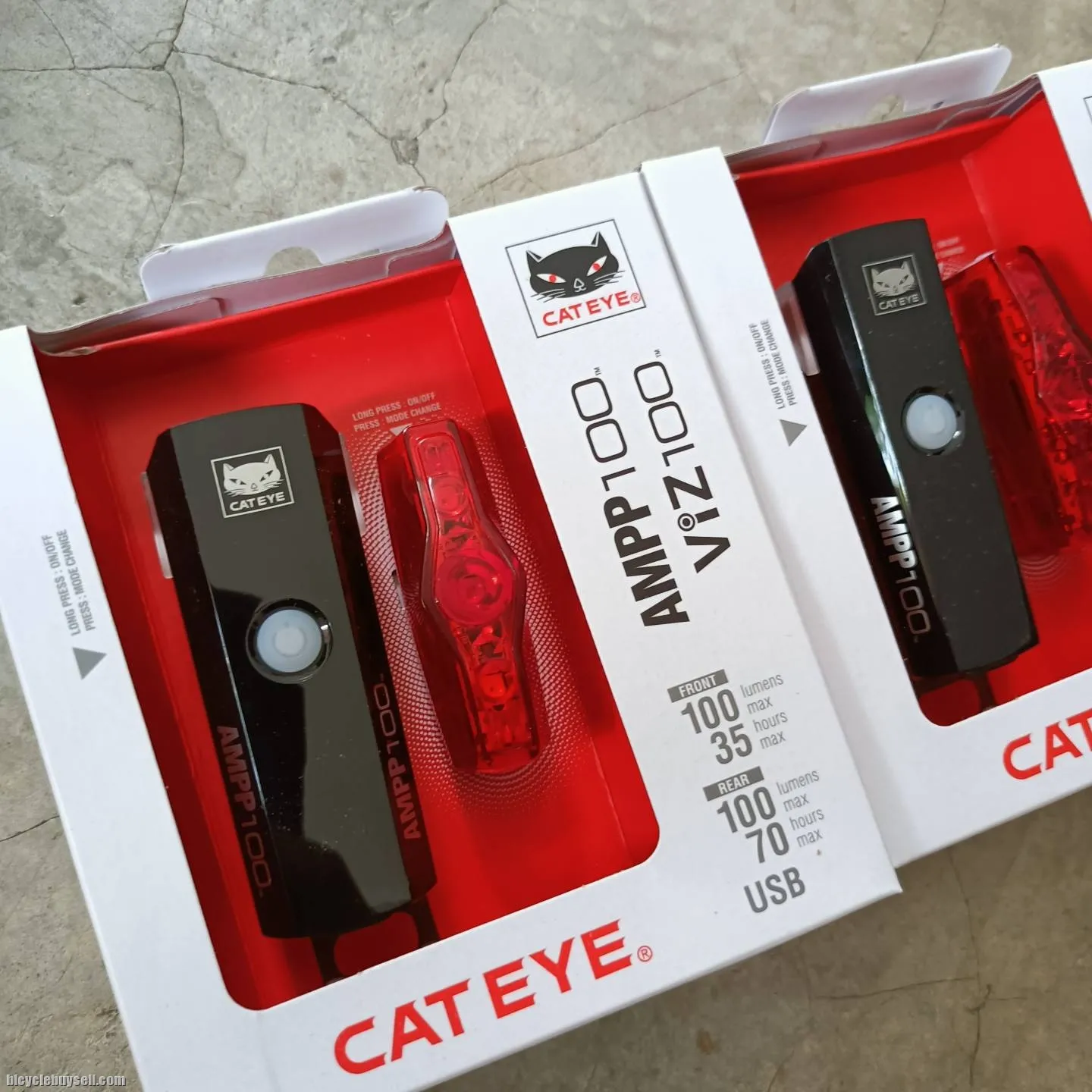 100% ORIGINAL Cateye Headlights Rechargeable Headlights Safety Lights / REAR LIGHT AMPP / VIZ SERIES