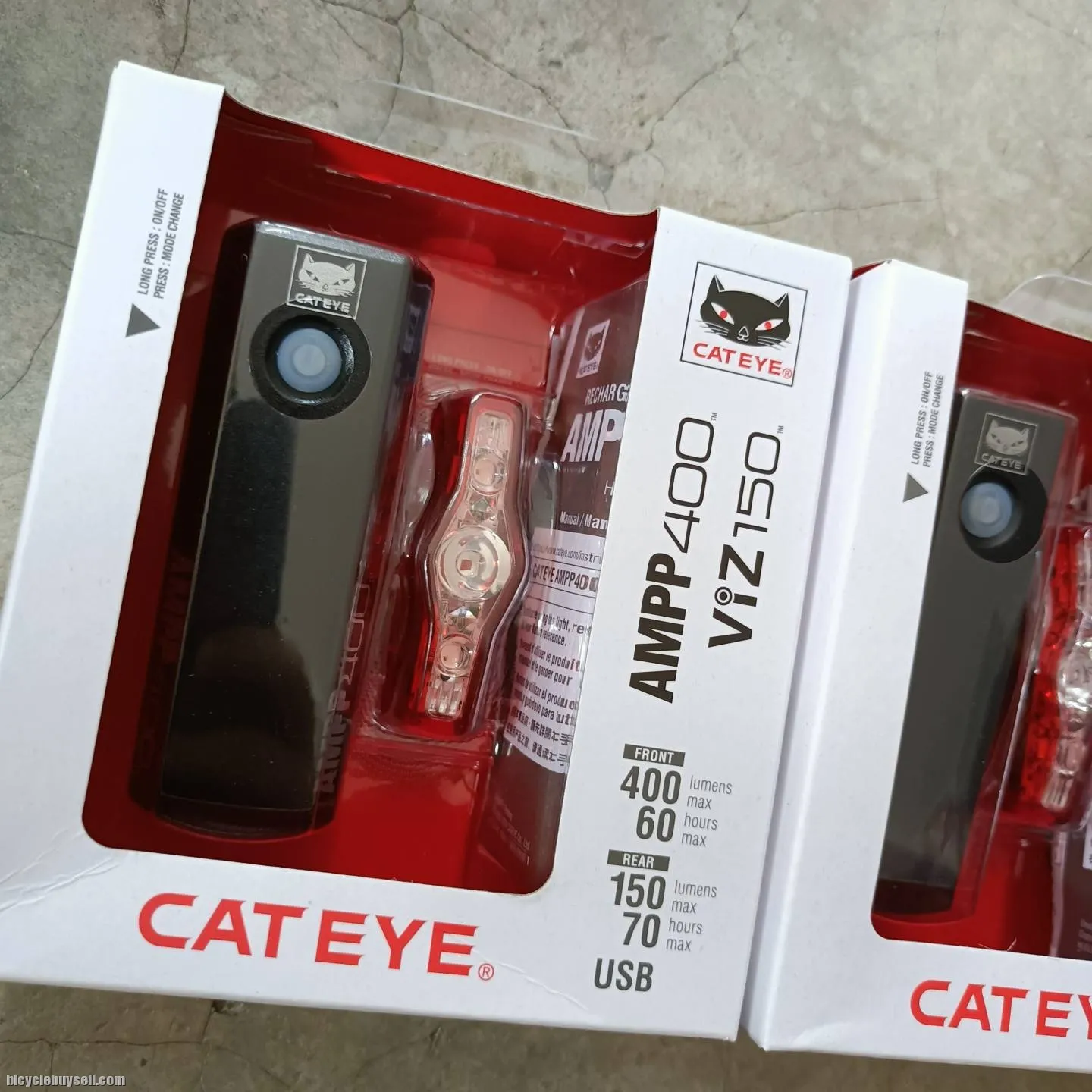 100% ORIGINAL Cateye Headlights Rechargeable Headlights Safety Lights / REAR LIGHT AMPP / VIZ SERIES