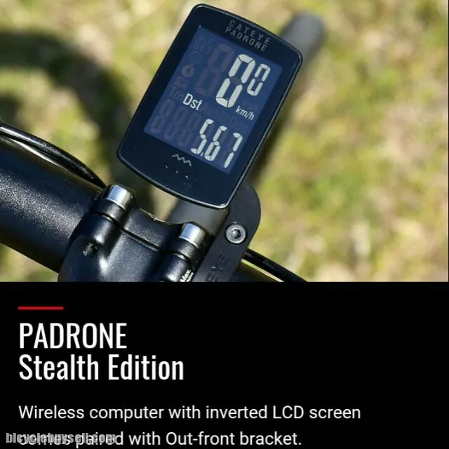 100% original Cateye Padrone stealth edition wireless meter with out-front bracket speedometer compu