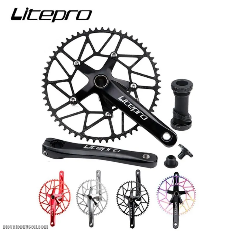 litepro hollo crankset crank arm+ chainring + bb for folding bike / mini velo. trs crossmac camp ja