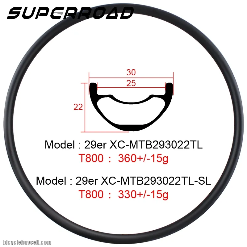 30mm 29er 22mm Deep Tubeless Hookless XC MTB Bike Rims