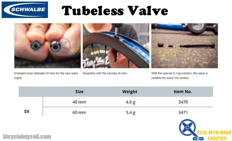 SCHWALBE Tubeless Valve 40MM / 60MM