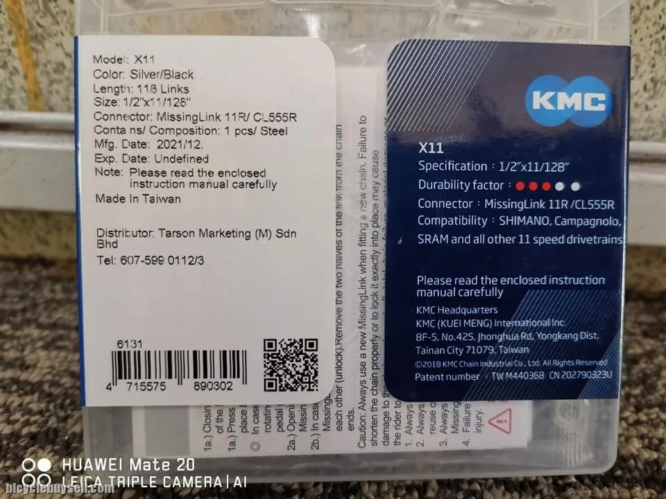 KMC X11 Silver Chain (11speed)