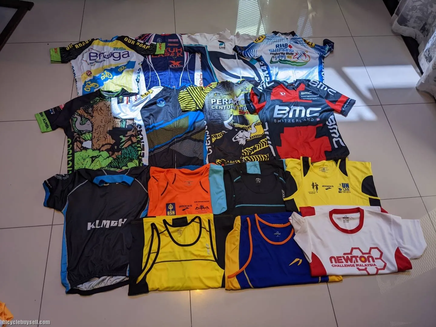Cycling jerseys and running shirts