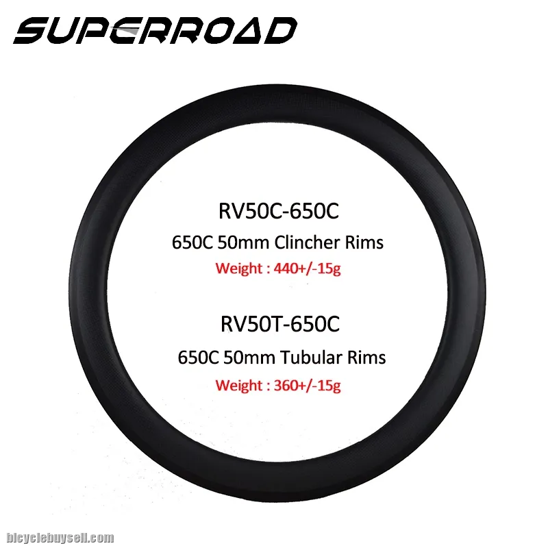 50mm 650C Carbon Clincher Rims Handcycle Wheels