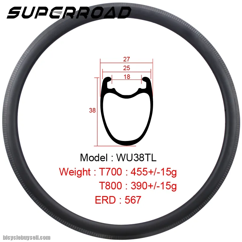 Taiwan Carbon Road Bicycle Rim Tubeless Rims