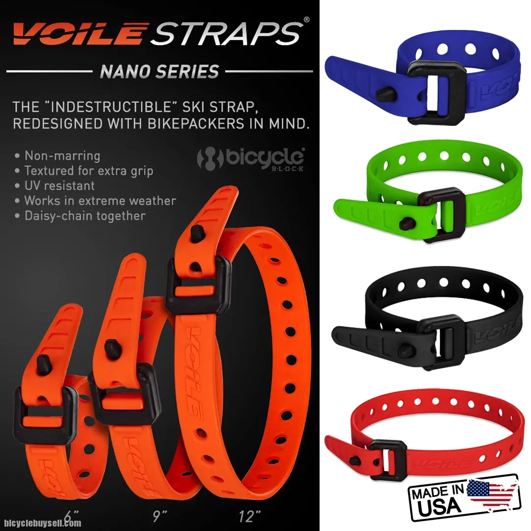 VOILE STRAPS NANO SERIES 6" 9" 12" NYLON BUCKLE ONE STRAPS A MILLION USES MADE IN USA