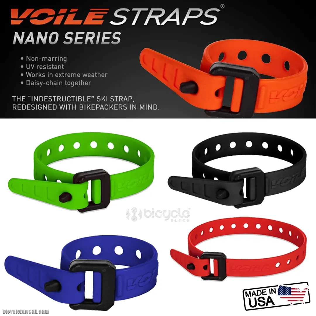 VOILE STRAPS NANO SERIES 6" 9" 12" NYLON BUCKLE ONE STRAPS A MILLION USES MADE IN USA