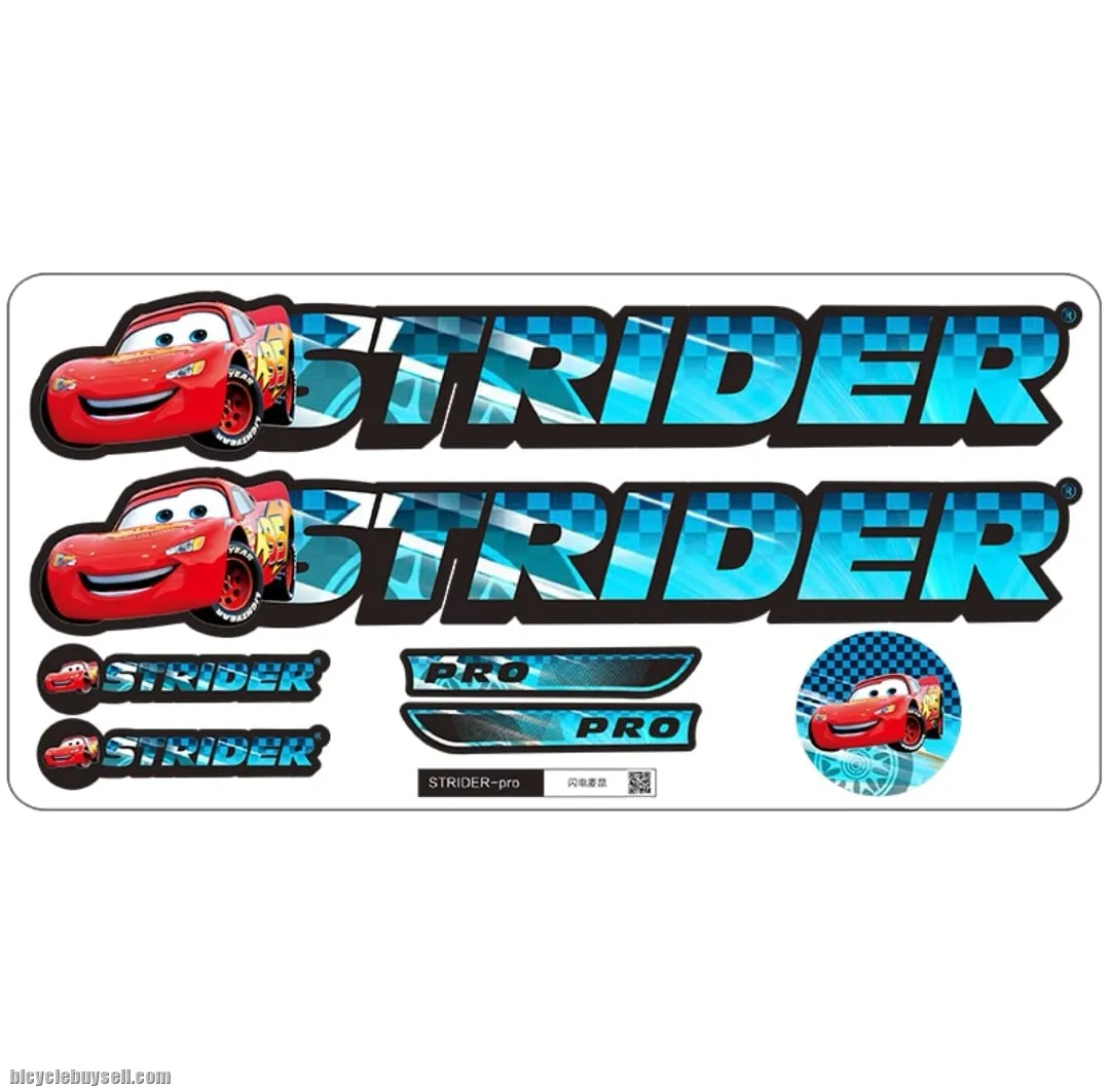 STR Balance Bike Frame Stickers Modified Colorful Laser Plating Reflective Decals