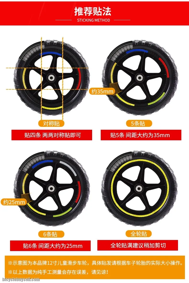 Push Bike Bicycle Night Shining Reflective Sticker Lighting Tape for Safety