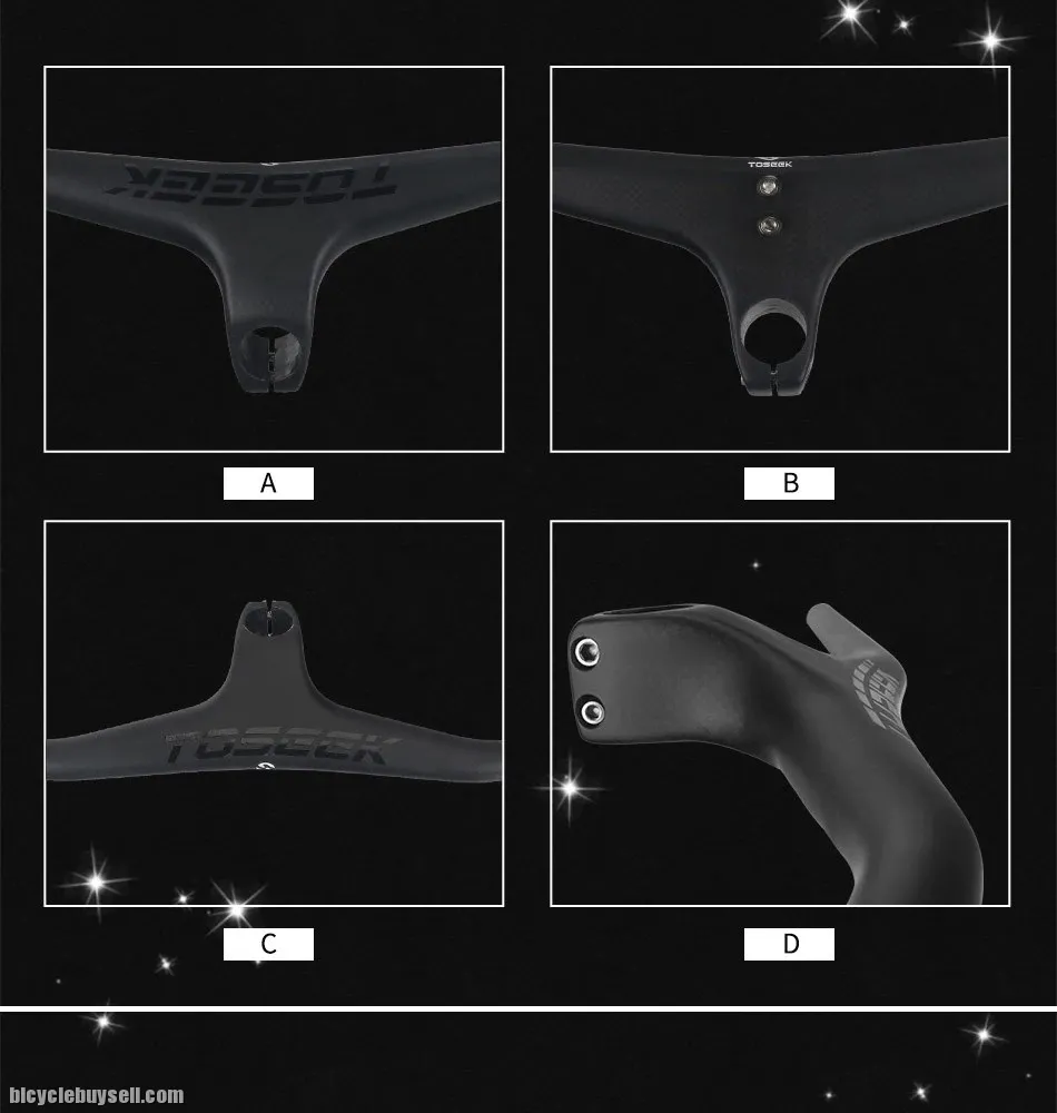 Toseek MTB Integrated Carbon Fibre Handlebar Matte (Black) 800mm