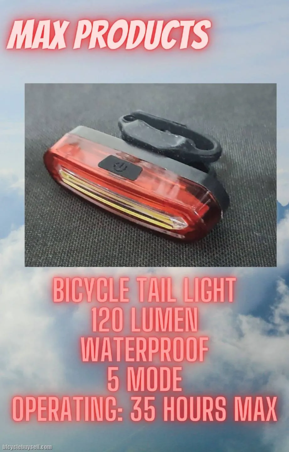 Bicycle HI POWER Tail Light - 120 lumens