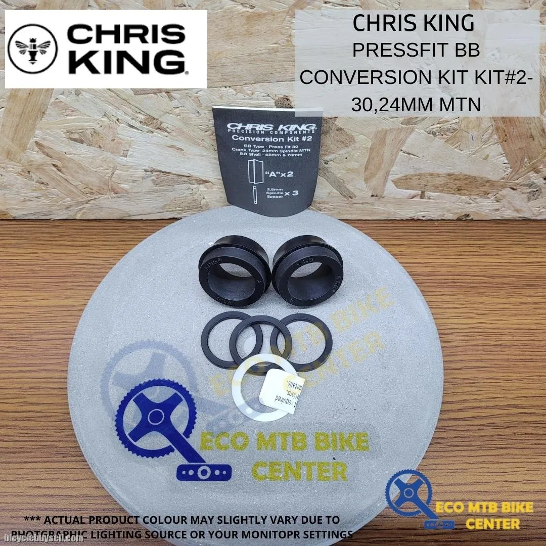 CHRIS KING PRESSFIT BOTTOM BRACKET BB Conversion Kit#2-30, 24mm MTN PBB020