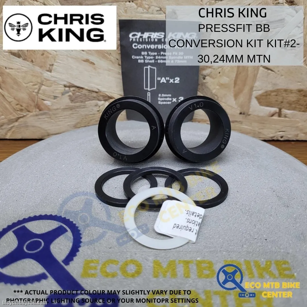 CHRIS KING PRESSFIT BOTTOM BRACKET BB Conversion Kit#2-30, 24mm MTN PBB020