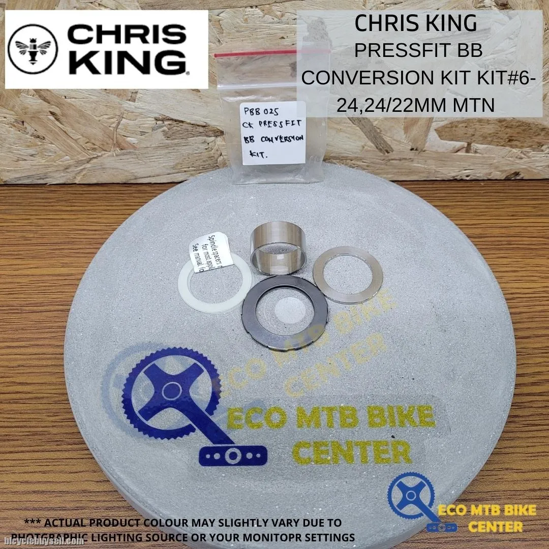 CHRIS KING PRESSFIT BOTTOM BRACKET BB Conversion Kit#6-24, 24/22mm MTN  PBB025