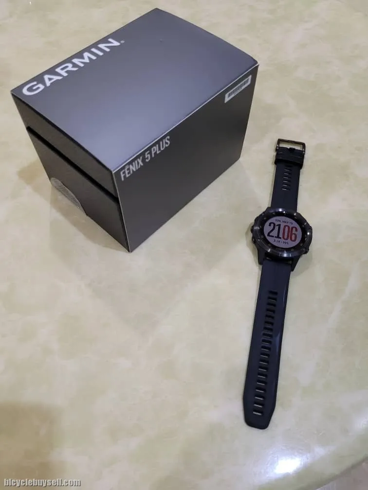 Garmin Fenix 5 Plus Sapphire Crystal Len, Carbon DLC Gray Case &amp; DLC Titanium Band