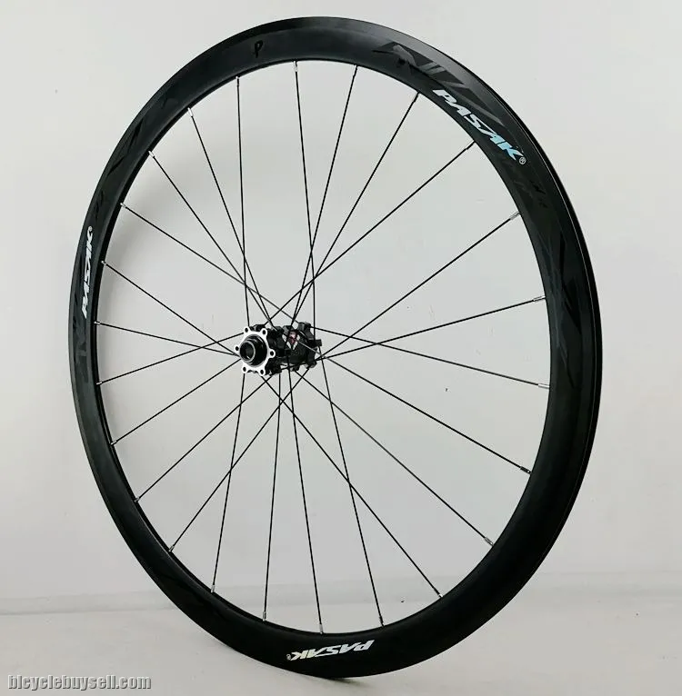 PASAK 700C disc brake road wheel road bike wheelset thru axle f12 f15 r12alloy 40mm Clincher 6-bolt
