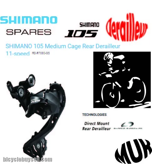 Shimano 105 Racing Rear Derailleur 11 Speed (R7000-GS)