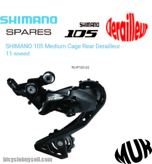 Shimano 105 Racing Rear Derailleur 11 Speed (R7000-GS)