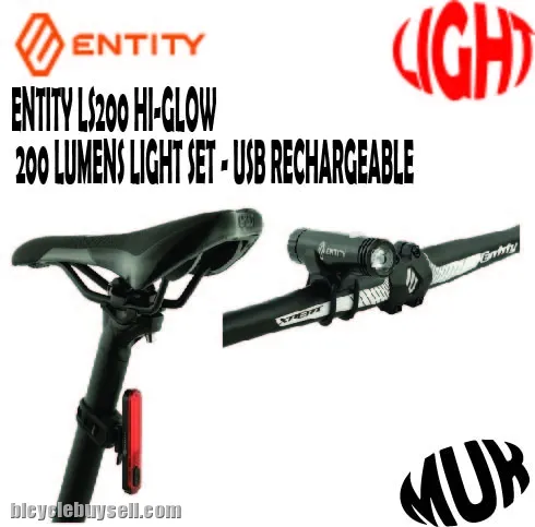 ENTITY LS200 HI-GLOW 200 LUMENS LIGHT SET - USB RECHARGEABLE