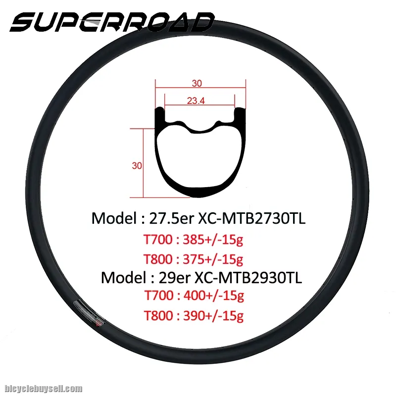 30mm 29er Carbon Tubeless MTB Rims 27.5