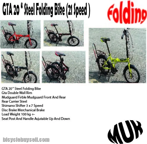 Gta 20 " Steel Folding Bike (21Speed)(M3)
