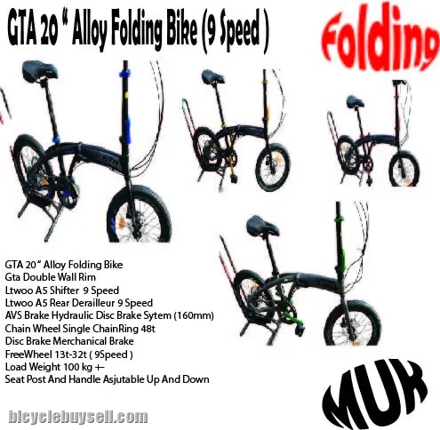 Gta 20 " Alloy Folding Bike (9Speed)(X9)