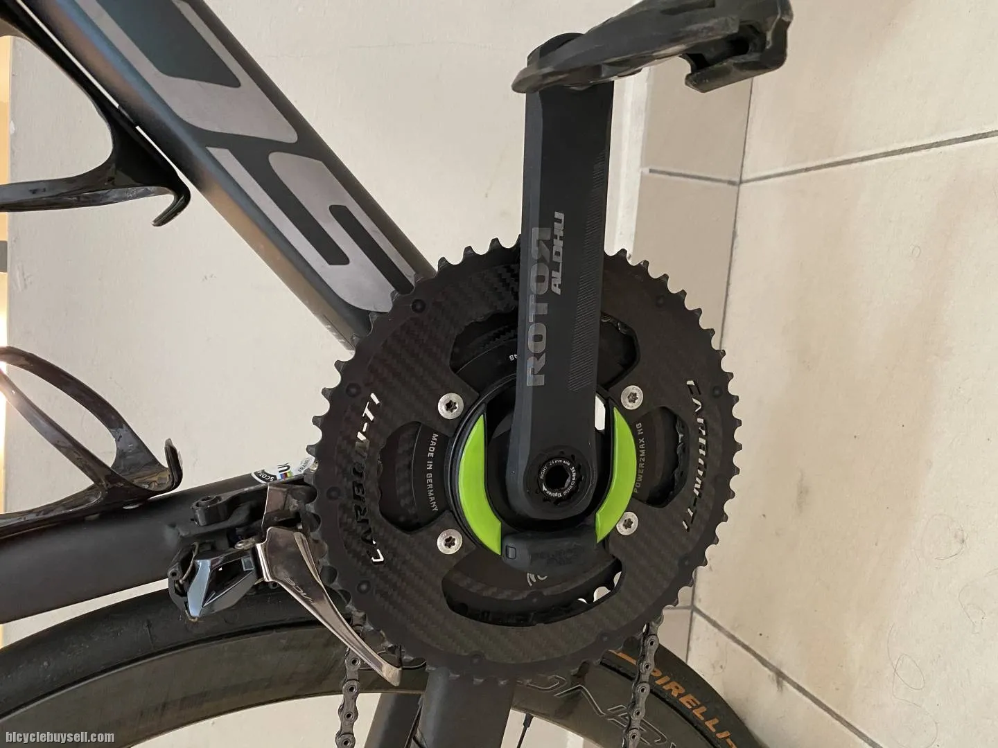 Dura ace 9120 mechanical disc with power2max powermeter n 53/39 carbon ti chainring