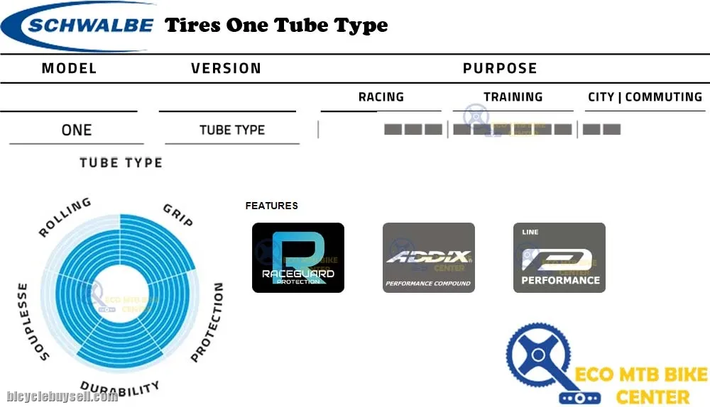 SCHWALBE Tires One Tube Type 25-622 Perf RaceGuard Addix Folding 700x25C