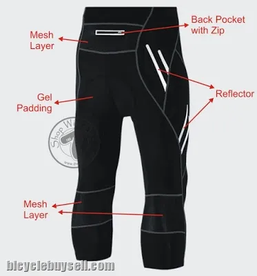TRYSIL Men 3/4 Compression Cycling Pants with Padding FREE Socks -RM99.90/pc