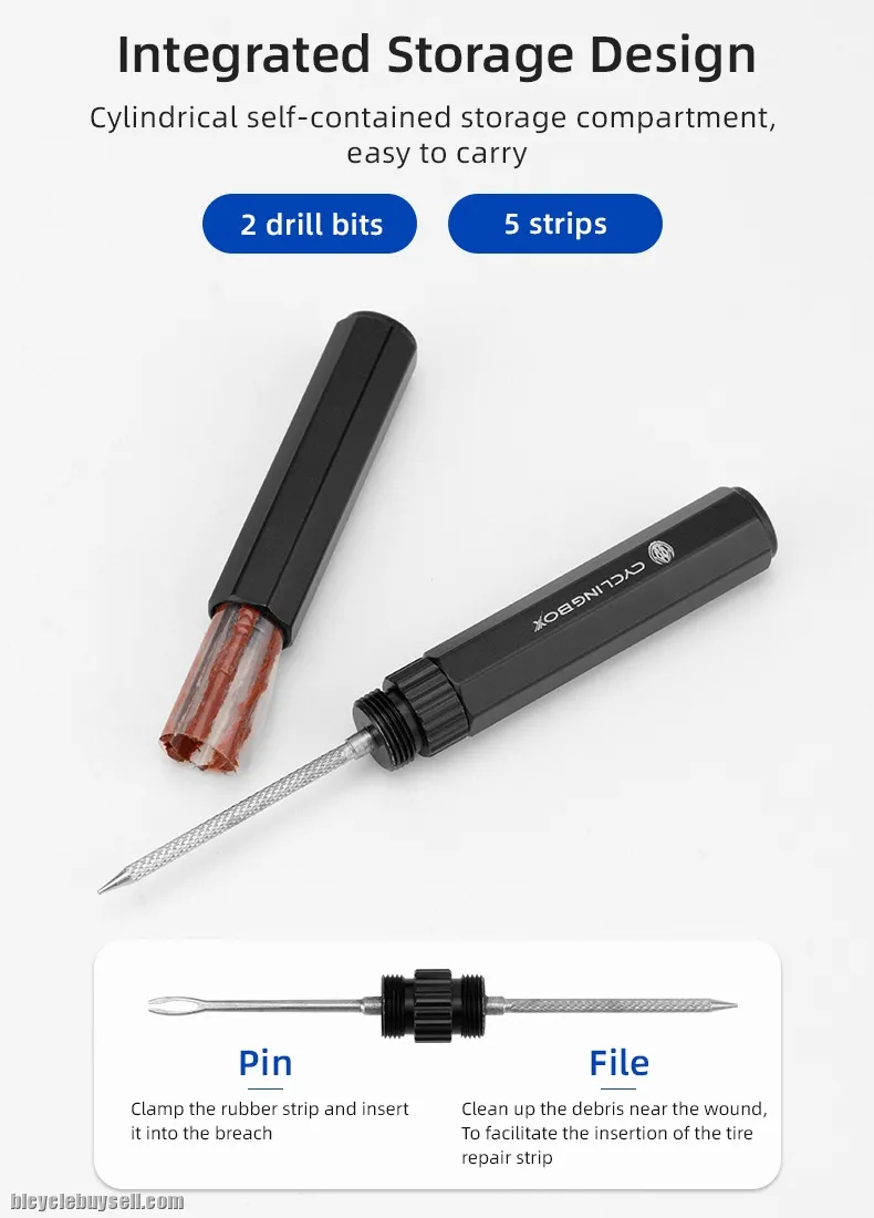 Mini Tubeless Bike Tire Repair Kit Ultralight Basikal Tayar Repair tool Tyre Repair Kit for Mountain