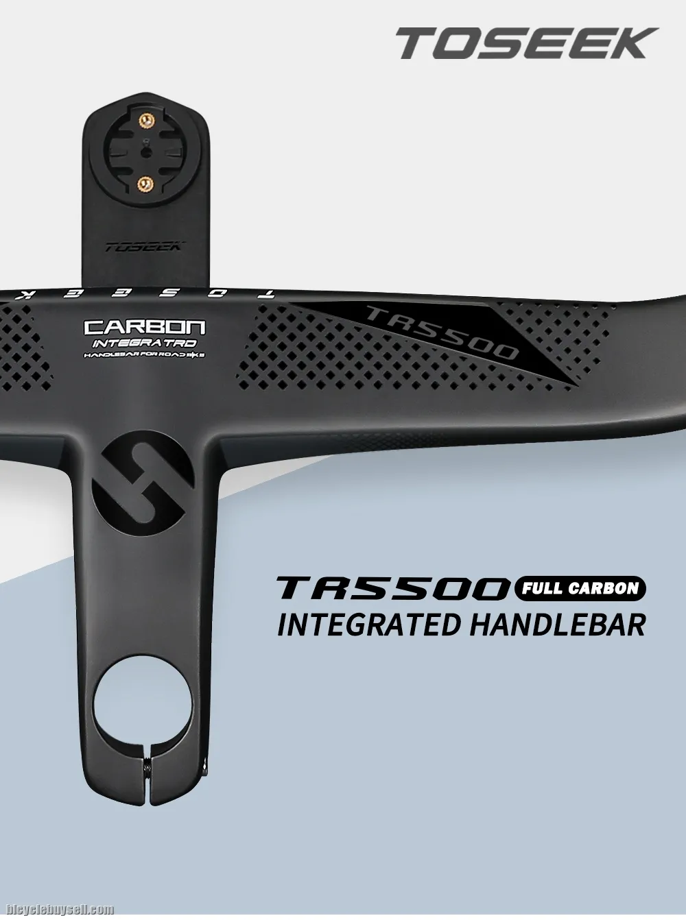 TOSEEK TR5500 Carbon Road Integrated Handlebar 28.6mm With Bike Computer Holder