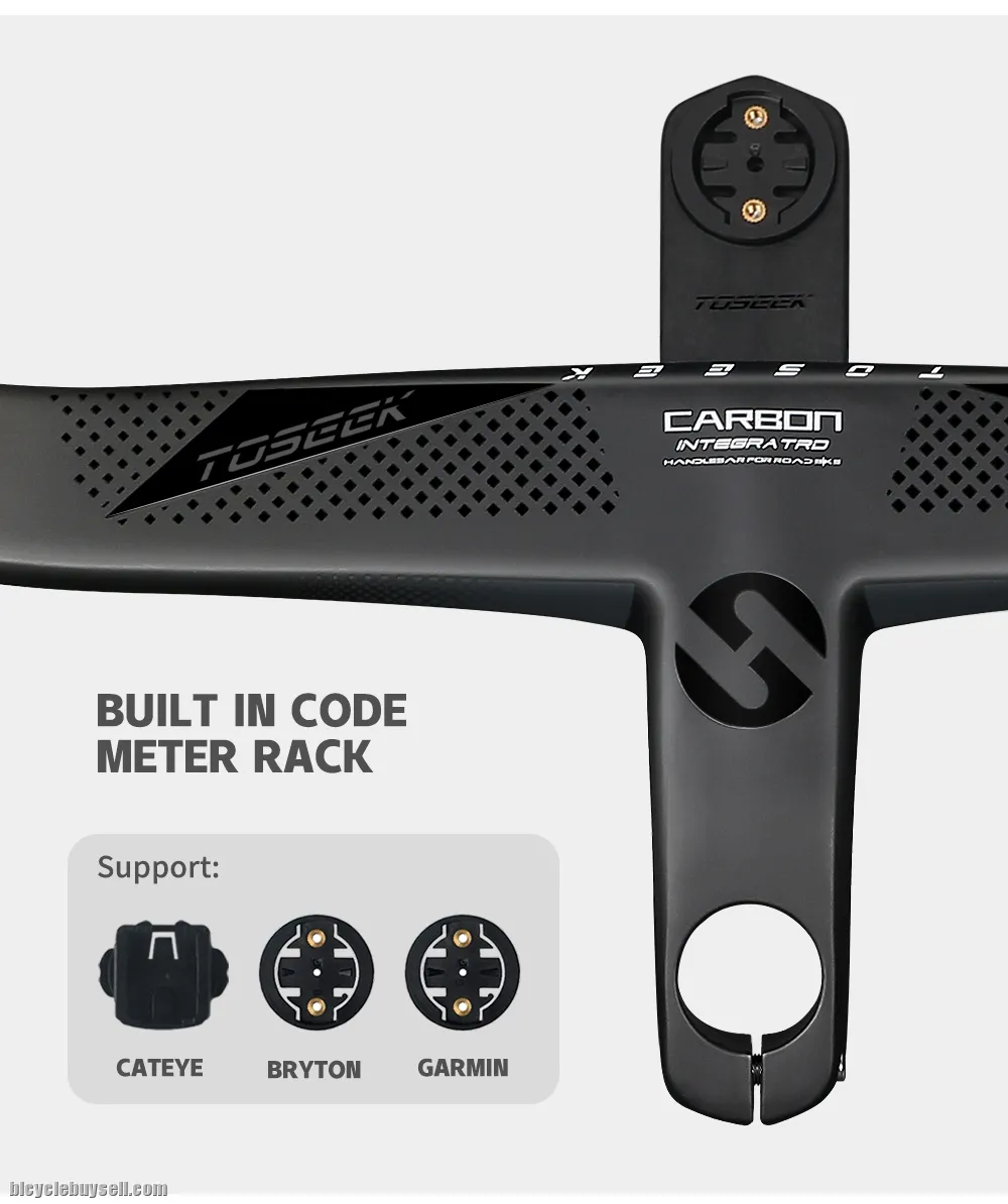 TOSEEK TR5500 Carbon Road Integrated Handlebar 28.6mm With Bike Computer Holder