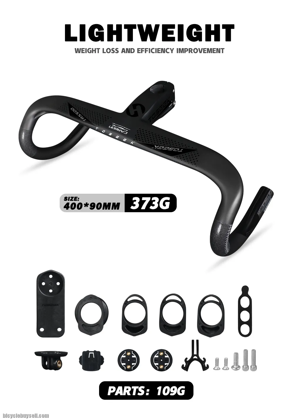 TOSEEK TR5500 Carbon Road Integrated Handlebar 28.6mm With Bike Computer Holder