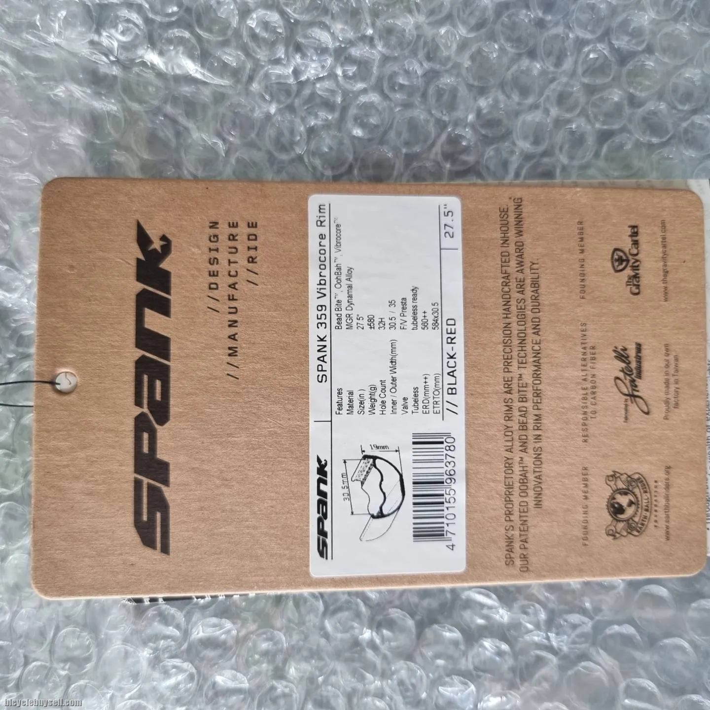 Spank Vibrocore 359 Rim, 27.5, 32H, 30mm inner diameter