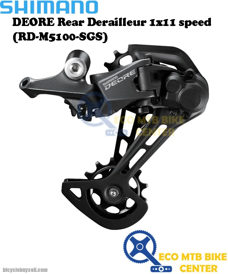 SHIMANO DEORE M5100 Series Rear Derailleur + Shifting Lever Set (RD-M5100-SGS)+(SL-M5100-R)