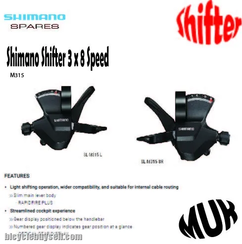 Shimano Shifter 3 x 8 Speed (24 Speed)(M315)
