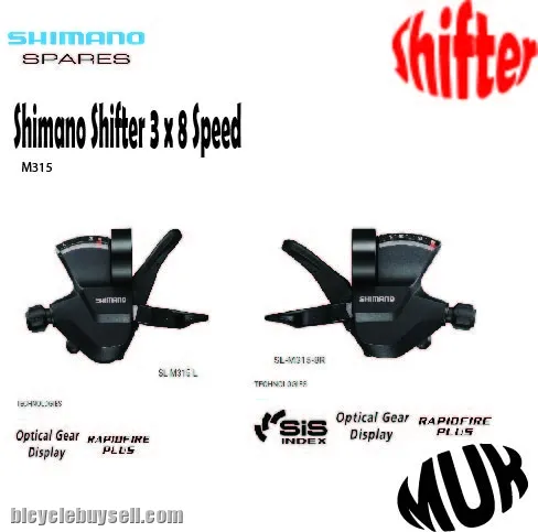 Shimano Shifter 3 x 8 Speed (24 Speed)(M315)