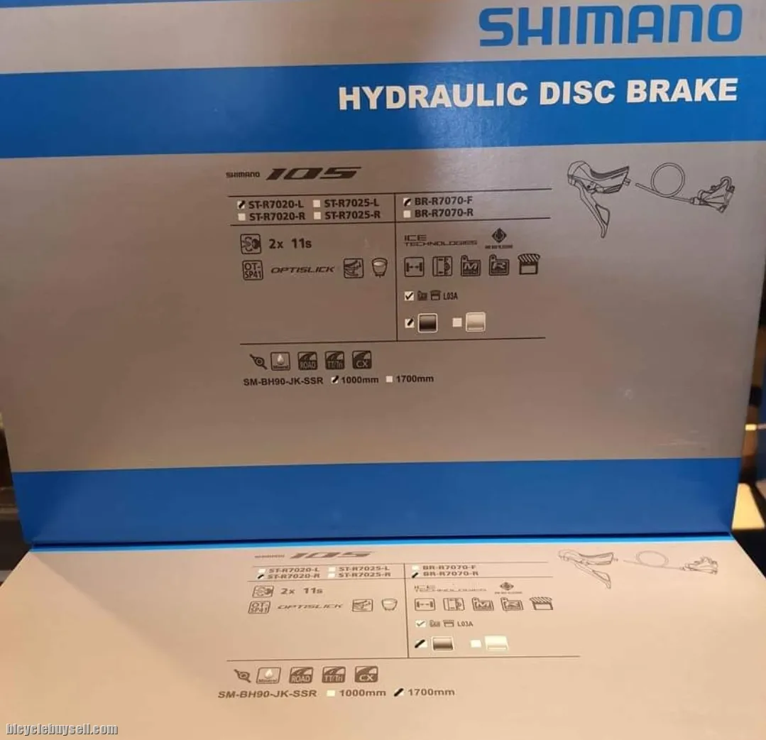 SHIMANO 105 R7020 SHIFTER + HOSE +DISC CALIPER