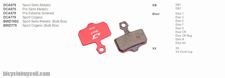 Jagwire Disc Brake Pad For SRAM Level T/TL/TLM Elixir RED FORCE AXS