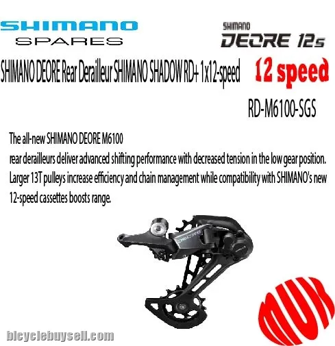 SHIMANO DEORE Rear Derailleur SHIMANO SHADOW RD+ 1x12-speed