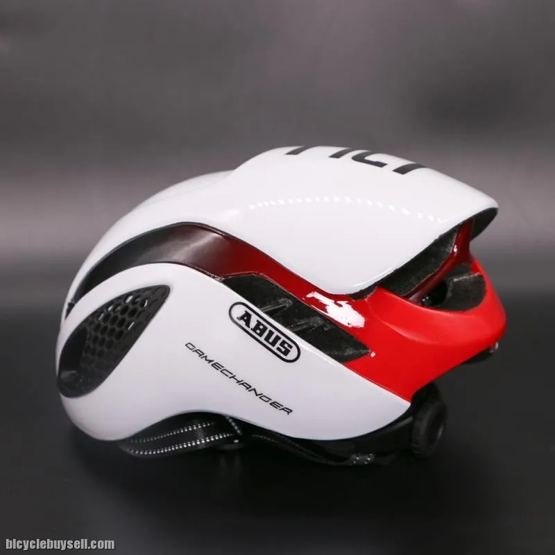ABUS Gamechanger WHITE | WHITE RED | WHITE SILVER | Cycling Helmet | AERO HELMET | AERODYNAMICS |