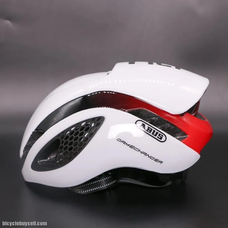 ABUS Gamechanger WHITE | WHITE RED | WHITE SILVER | Cycling Helmet | AERO HELMET | AERODYNAMICS |