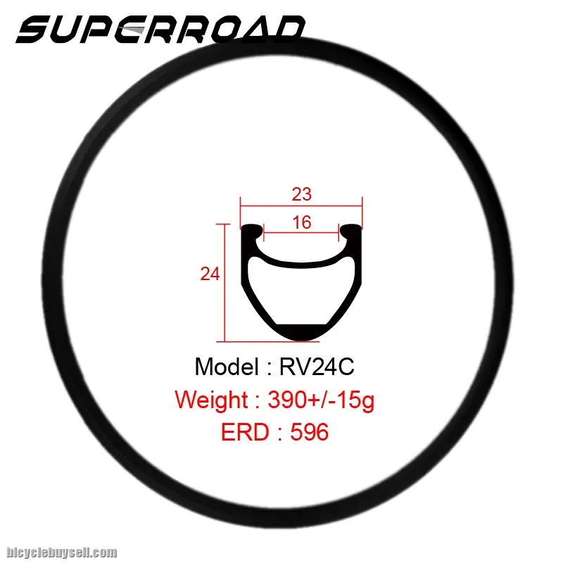 Cheap 700C Full 23mm Carbon Fiber Road Bike Clincher Rims