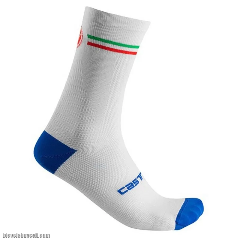 CASTELLI ITALIA 15 SOCKS â€“ WHITE AUTHENTIC