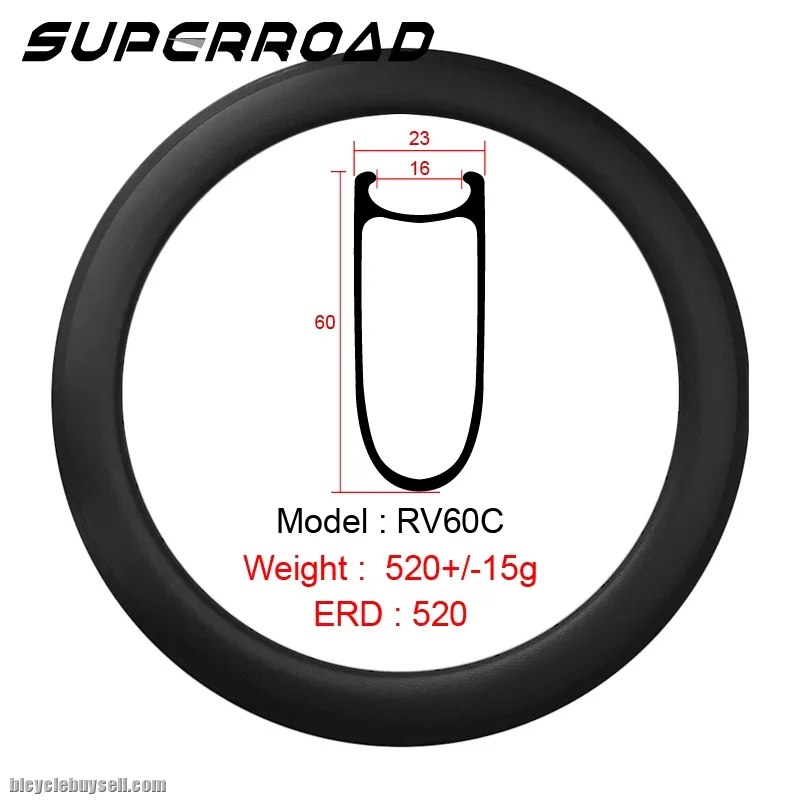 60mm Carbon Road Bike Clincher Rims