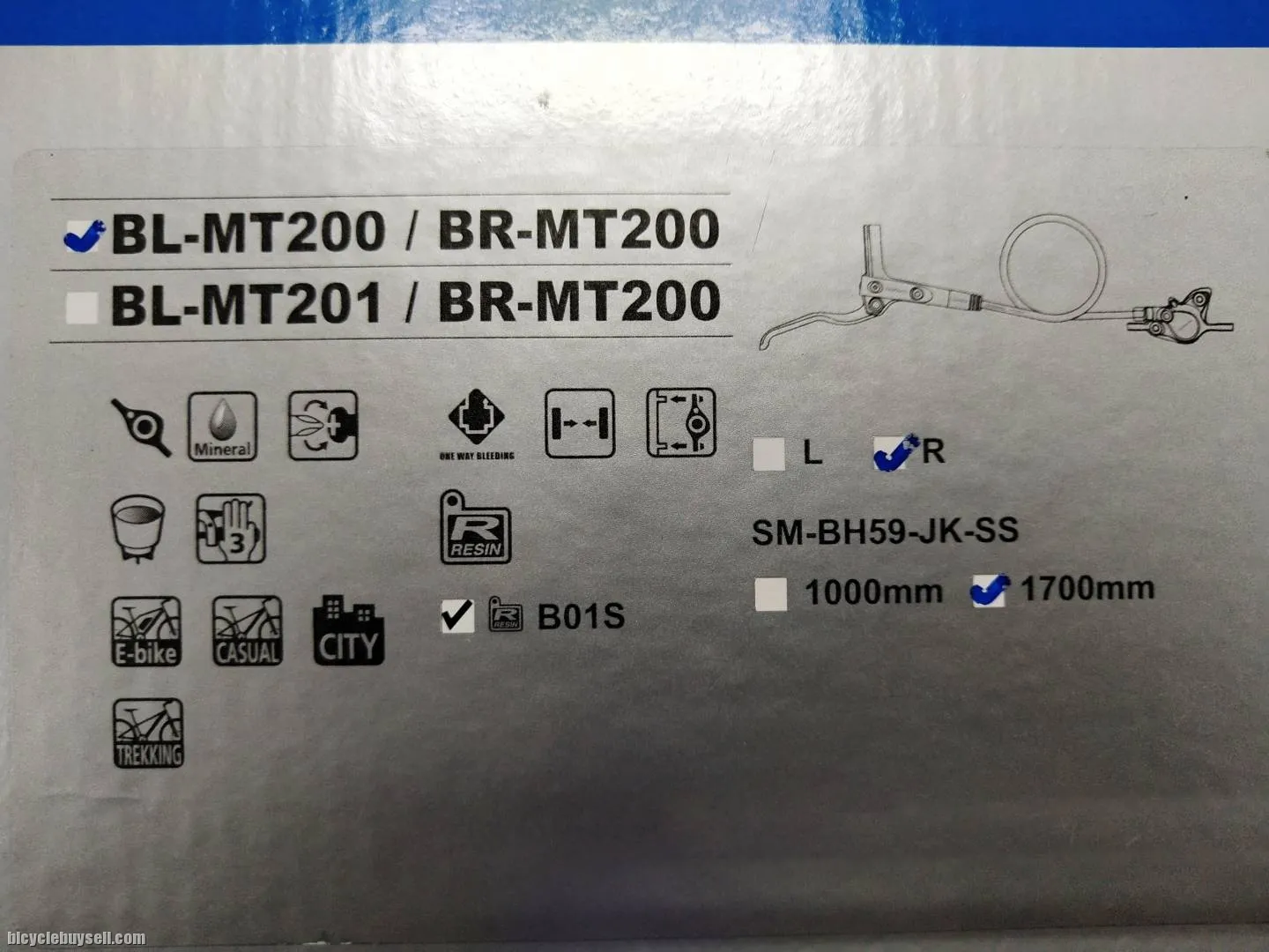 Shimano mt200 hydraulic disc brake pairs with box