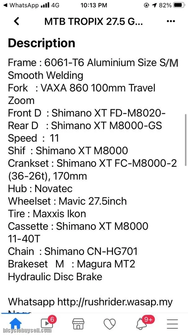 Mtb 27.5 tropix full xt
