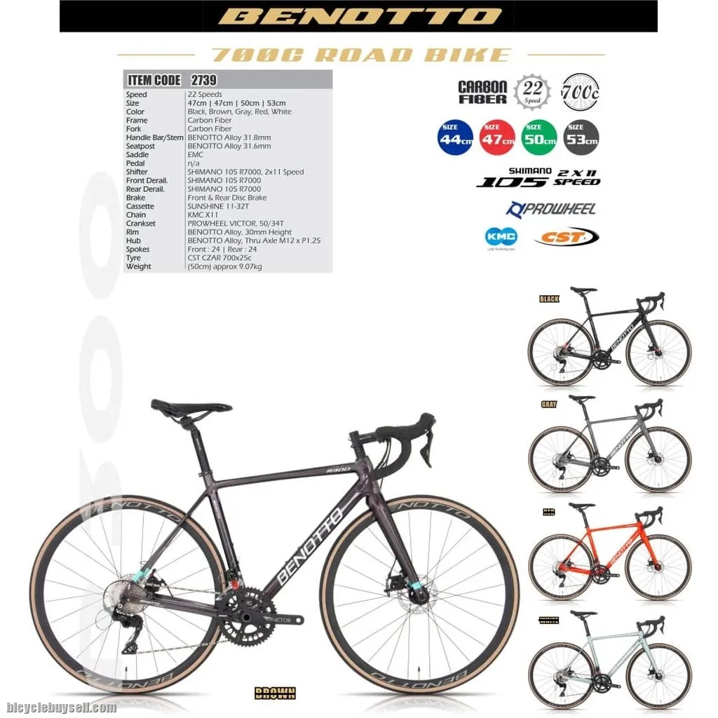 Benotto Carbon Road Bike Shimano 105 2x11s